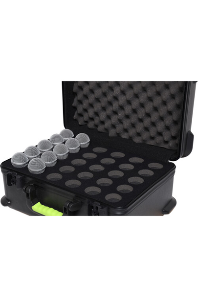 Shure SH-MICCASE30 Molded Case with Drops for 30 Wired Microphones and TSA-Approved Latches 