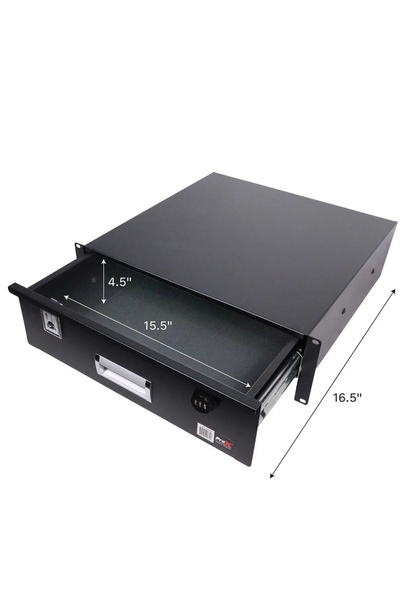 ProX T-3RD-18 MK3 3U Rack Space 18" Depth Rack Mount Drawer for Audio, DJ, and IT Server Rack Cases 