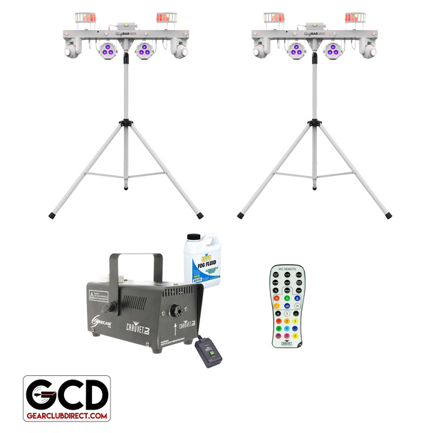 Chauvet DJ GigBar Move White 5-in-1 Ultimate Effect Light System with Hurricane 700 Fog Machine Package