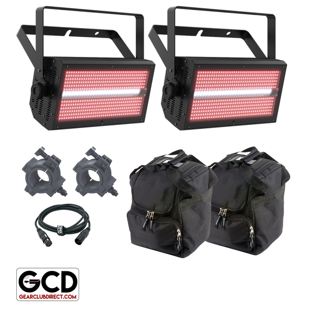 Chauvet DJ Shocker Panel FX Versatile Blinder/Wash/Strobe Light 2-Pack with Gear Bags Package