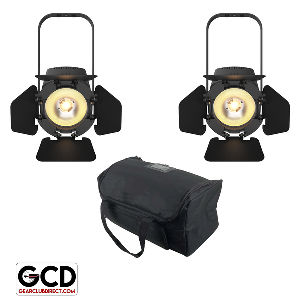 Chauvet DJ EVE TF-20X Black Soft Edge Accent Fresnel Luminaires with Lighting Transport Bag Package