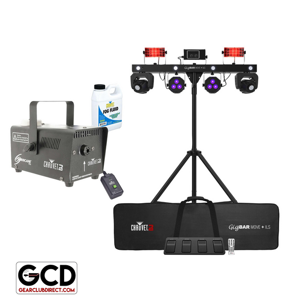 Chauvet DJ GigBAR Move + ILS 5-in-1 Ultimate Effect Lighting System with Hurricane 700 Fog Machine Package