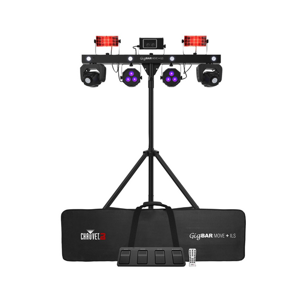 Chauvet DJ GigBAR Move + ILS 5-in-1 Ultimate Effect Lighting System with Hurricane 700 Fog Machine Package
