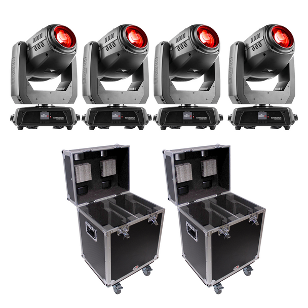 Chauvet DJ Intimidator Hybrid 140SR All-In-One Moving Heads with Road Cases Package