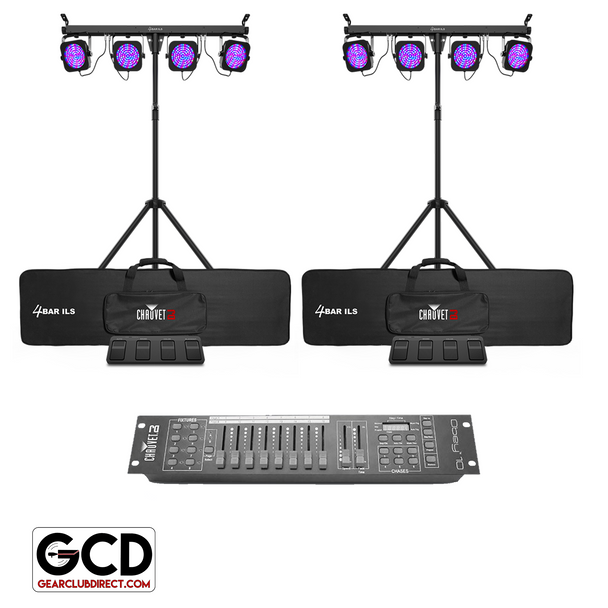  Chauvet DJ 4BAR ILS Complete Wash Lighting Solutions Pair with Obey 10 Lighting Controller Package