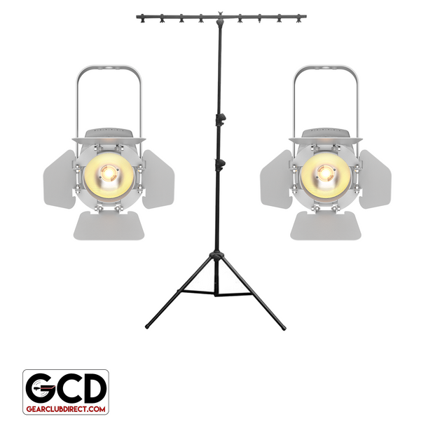 Chauvet DJ EVE TF-20X White Soft Edge Accent Fresnel Luminaires with T-bar Tripod Lighting Stand Package