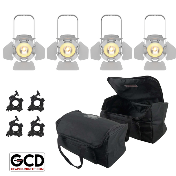 Chauvet DJ EVE TF-20X White Soft Edge Accent Fresnel Luminaires with Lighting Transport Bags Package