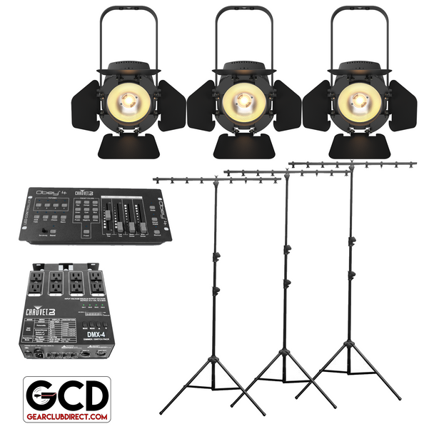 Chauvet DJ EVE TF-20 Compact Soft Edge LED Accent PAR Can Luminaires with Obey 4 DMX Controller Package