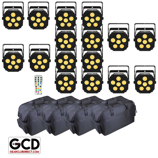 Chauvet DJ EZ Link Par Q6 BT Wireless Quad-Color RGBA LED Pars with IR Remote & Carry Bags Package