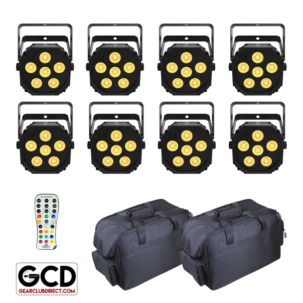 Chauvet DJ EZ Link Par Q6 BT Wireless Quad-Color RGBA LED Pars with IR Remote & Carry Bags Package