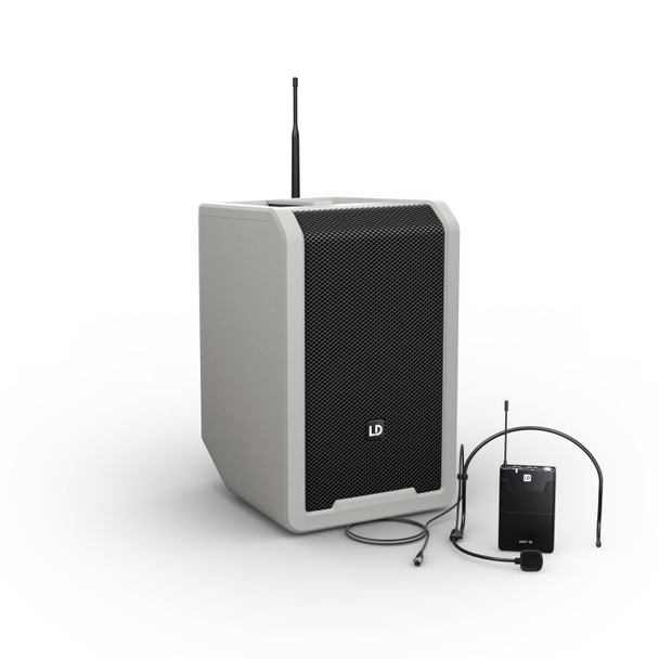 LD Systems ANNY 8 Portable Battery-Powered 8" Bluetooth PA Speaker with Mixer and Bodypack/Headset Mic