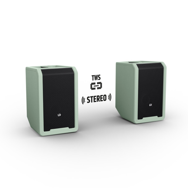 LD Systems ANNY 8 Portable 8" Battery-Powered Bluetooth PA Speaker with Handheld Wireless Mic (Green)