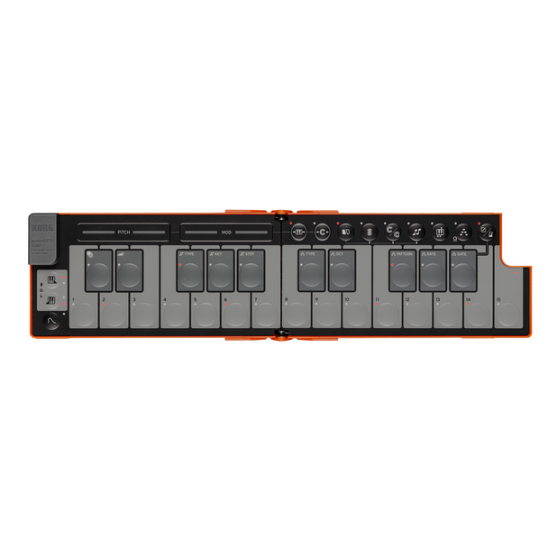 Korg nanoKEY Fold Slimline Foldable MIDI Keyboard Controller (Orange)