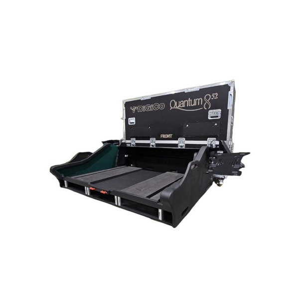 ProX Digico Quantum 852 Flip-Ready Hydraulic Console Easy Retracting Lifting Flight Case with 3x2U Rack and wheels by Zcase Poland