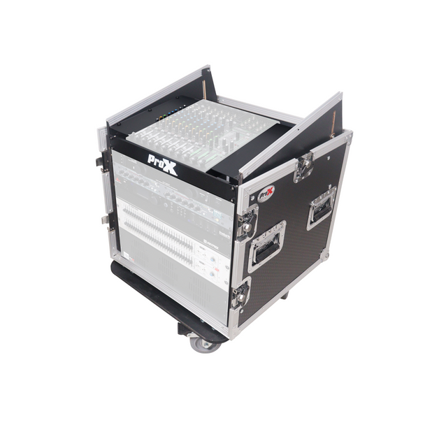 ProX 12U Vertical Mixer Combo Amp Rack Mount Flight Case with Caster Wheels