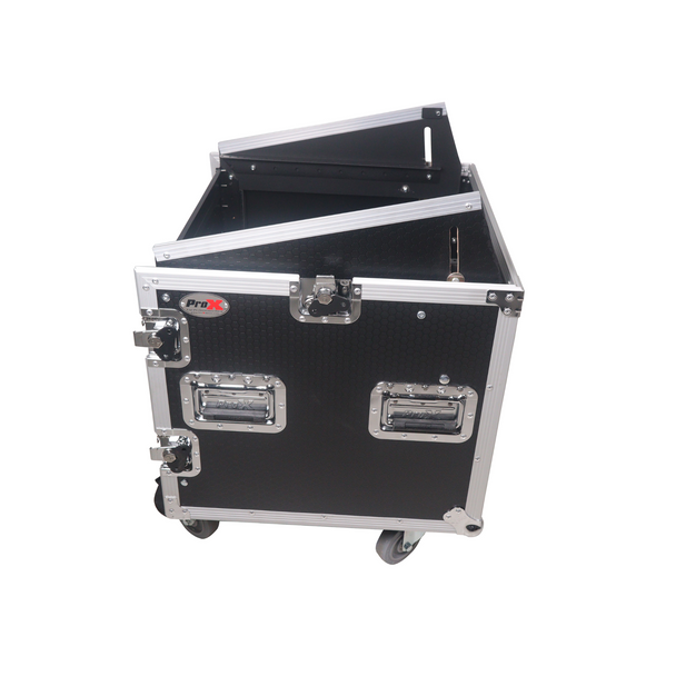 ProX 12U Vertical Mixer Combo Amp Rack Mount Flight Case with Caster Wheels