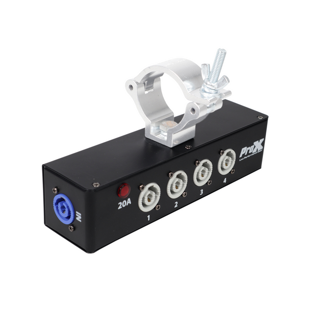 ProX X-PWCX4 BOX Power Center Five-Way Spitter For Indoor Power Connector Delivers Power For Up To 5 Fixtures with Power Cord