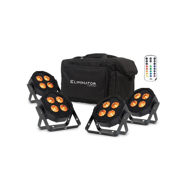 Eliminator Lighting Mega Flat Hex L PAK4 4 LED Par Pak with Wired Digital Communication Network