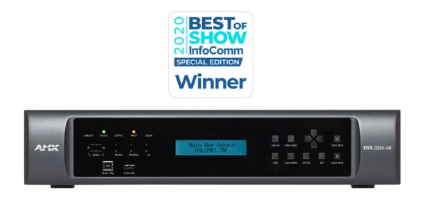 AMX DVX-3266-4K 8x4+2 4K60 4:4:4 All-In-One Presentation Switcher (4 HDMI Inputs 4 DXLink-4K60 Inputs)