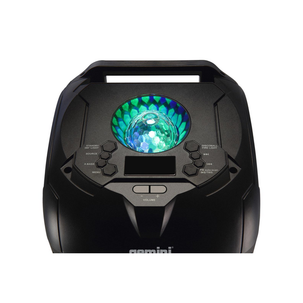 Gemini GPLT-360 1000W Portable Bluetooth Speaker 360° LED Party Lighting Gemini GPLT-360 1000W Portable Bluetooth Speaker 360° LED Party Lighting