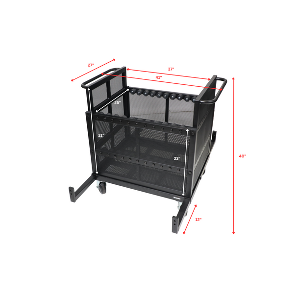 ProX X-BP8X30-10X24MK2 Dolly Cart for Base Plates, Truss, Stage Legs, Cables, and Accessories - Holds (8) 30 inch or (10) 24 inch Base Plates MK2