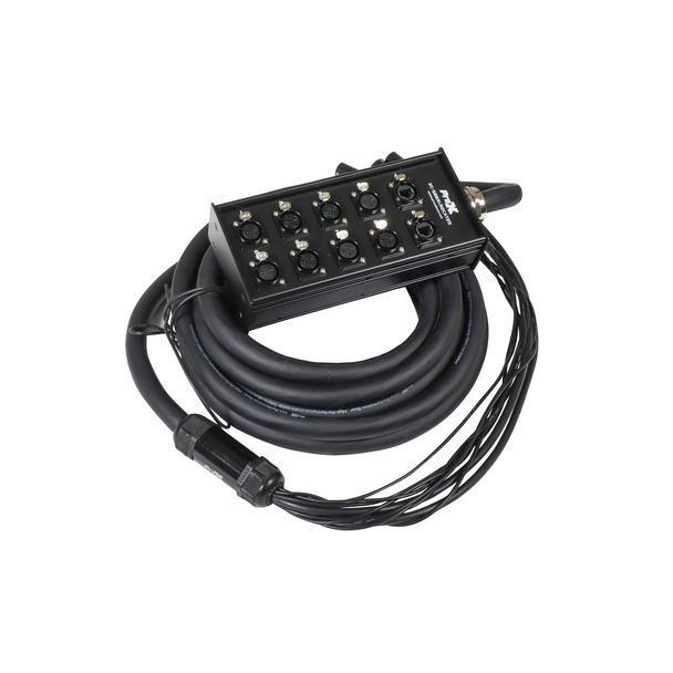 ProX XC-SB8XLR2CAT25 25 Ft. XLR Stage Recording Extension Box Snake 8 XLR-F Send Inputs and 2 CAT6 