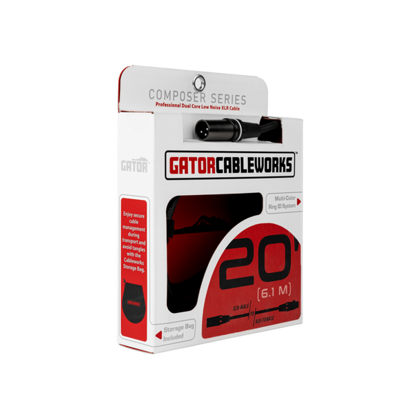 Gator Cases GCWC-XLR-20 20 Foot XLR Microphone Cable