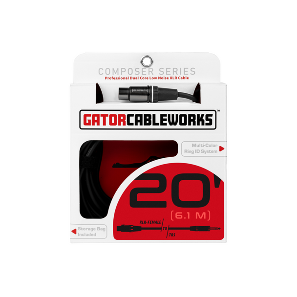 Gator Cases GCWC-XLR-20FTRS 20 Foot XLR F to TRS Cable