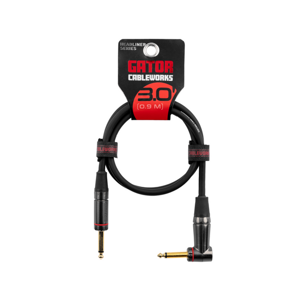 Gator Cases GCWH-INS-03RA 3 Foot Strt to RA Instrument Cable