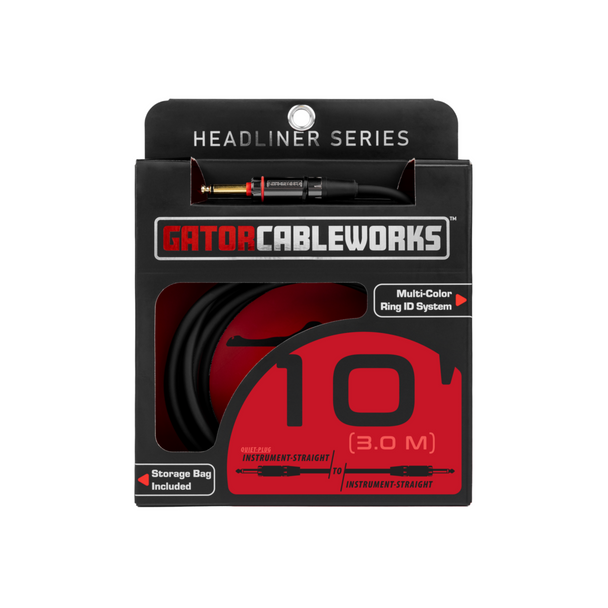 Gator Cases 10 Foot Strt to Strt Quiet Instrument Cable