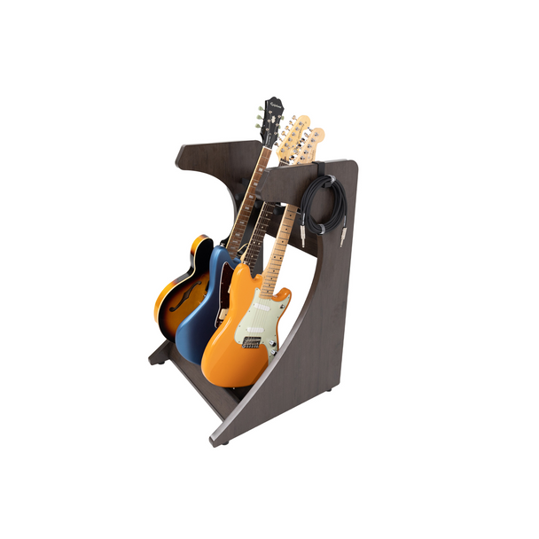 Gator Cases GFW-ELITEGTR3RK-BRN Elite Three Electric/Acoustic Guitar Rack – Brown