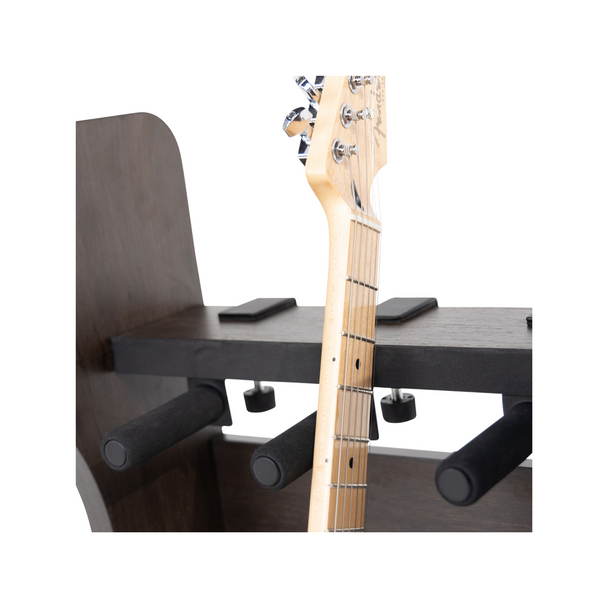 Gator Cases GFW-ELITEGTR3RK-BRN Elite Three Electric/Acoustic Guitar Rack – Brown