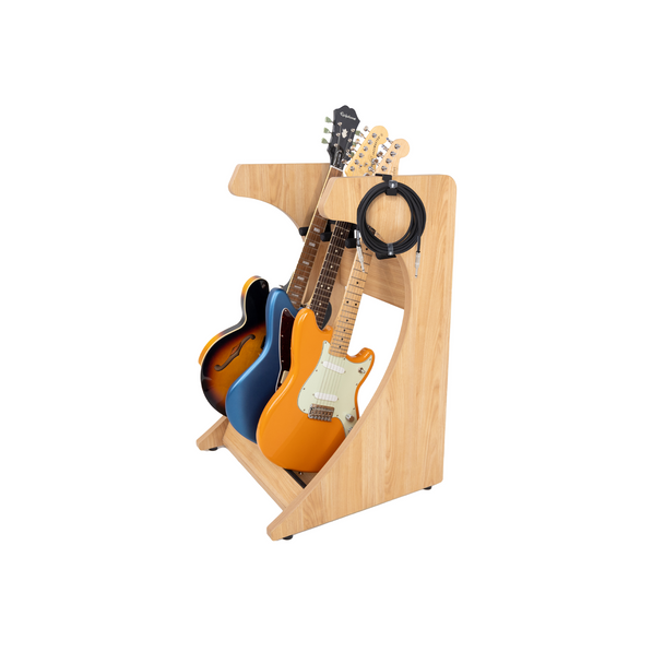 Gator Cases GFW-ELITEGTR3RK-MPL Elite Three Electric/Acoustic Guitar Rack – Maple 