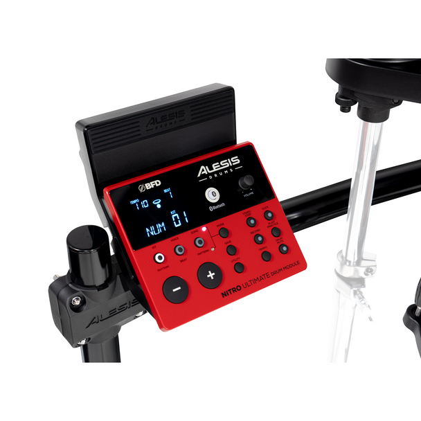 Alesis NITRO ULTIMATE 9-Piece Professional Electronic Drum Kit with Stand-Mounted Hi-Hat & Bluetooth