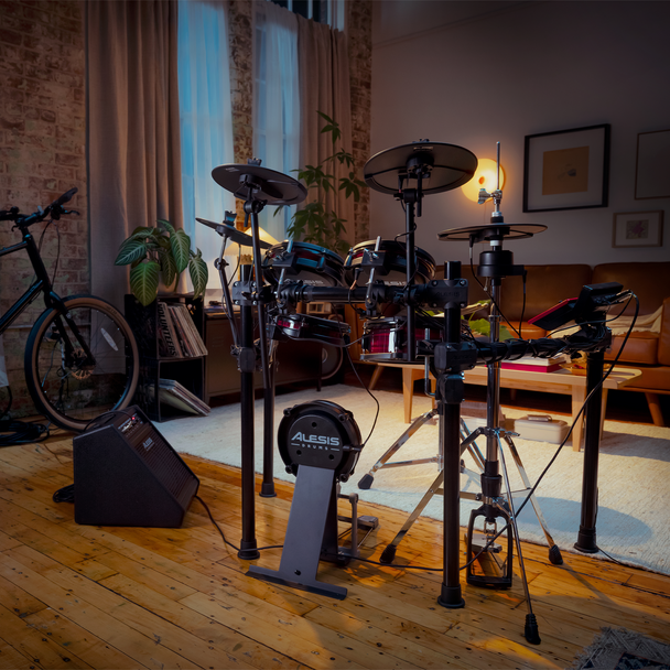 Alesis NITRO ULTIMATE 9-Piece Professional Electronic Drum Kit with Stand-Mounted Hi-Hat & Bluetooth