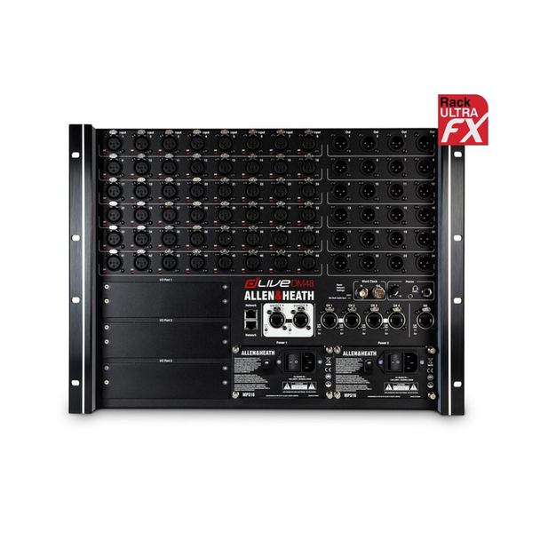 Allen & Heath AH-DLIVE-DM64-RUFX dLive DM64 with RackUltraFX S Class RackUltra FX MixRack 64x32 I/O