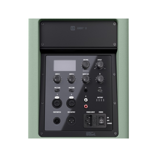 LD Systems ANNY® 8 GN - Portable battery-powered Bluetooth® PA loudspeaker with mixer, Adventure Green
