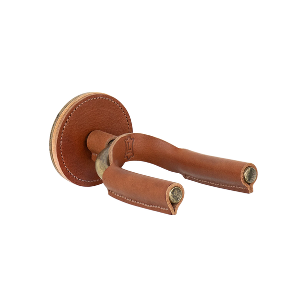 Levy's Brass Forged Guitar Hanger w/ Tan Leather
