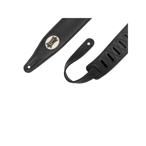 Levy's 2.5" Black Vegan Leather Strap - Hemp Levy's Logo