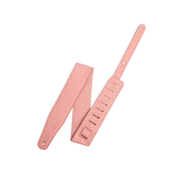 Levy's Pastel Leather Guitar Strap - Salmon