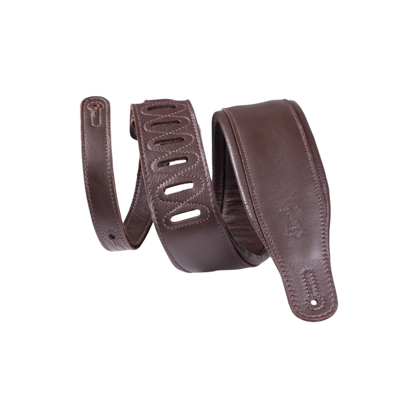 Levy's 3" Dark Brown Garment Leather Guitar Strap 