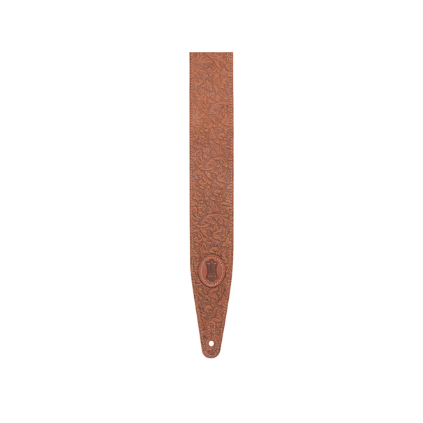 Levy's 2.5" Brown Florentine Leather Guitar Strap 