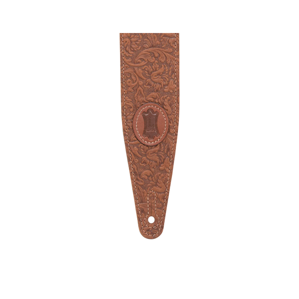 Levy's 2.5" Brown Florentine Leather Guitar Strap 