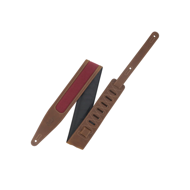 Levy's Voyager Pro Leather Guitar Strap - Brown, Burgundy 