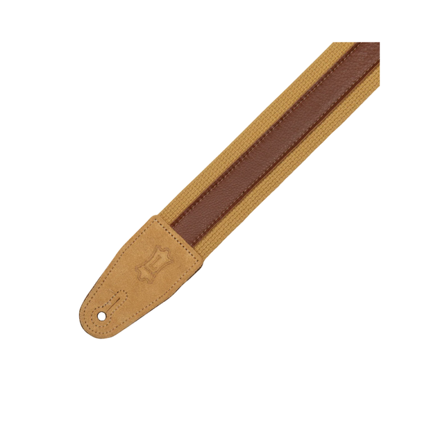 Levy’s 2" Cotton Strap; 1" Tan Leather Strip - Tan Cotton