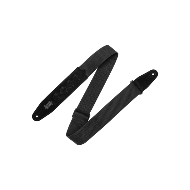 Levy’s 2" Black Cotton Pick Holder Guitar strap