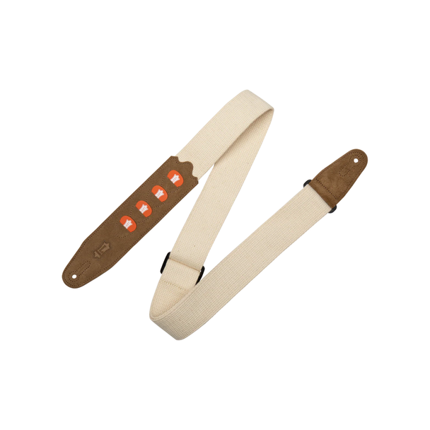 Levy’s 2" Natural Cotton Pick Holder Guitar Strap