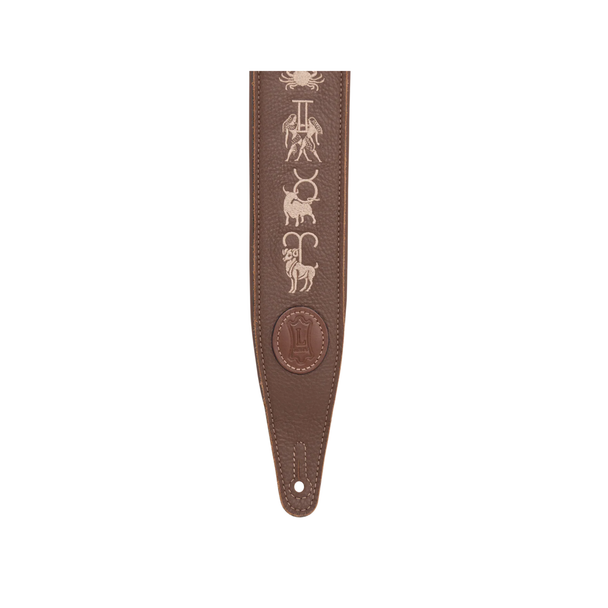 Levy’s MG317ZE-BRN 2.5" Leather Strap with Embroidery