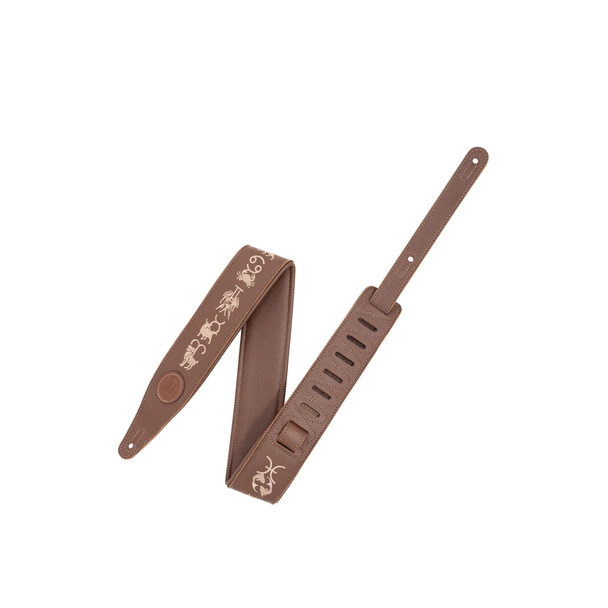 Levy’s MG317ZE-BRN 2.5" Leather Strap with Embroidery