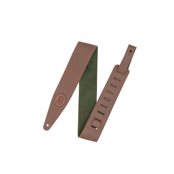Levy’s 2.5" Garment Leather Strap with Suede Backing -Brown & Green